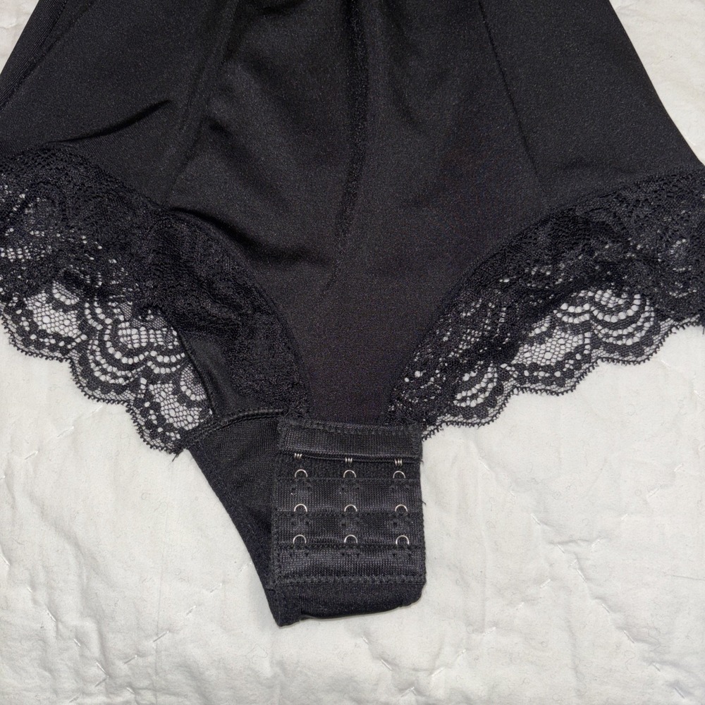Under Where? Black Lace Trim Bodysuit. M Valentine's Day, sexy, feminine - Picture 3 of 4